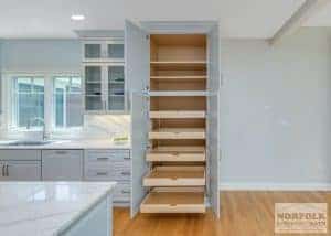 pull out shelving in tall cabinet